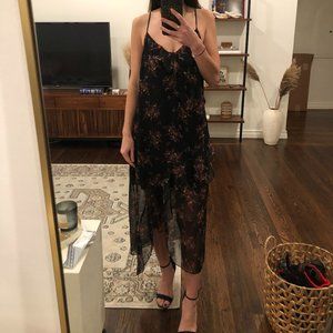 Black Floral Slip Dress